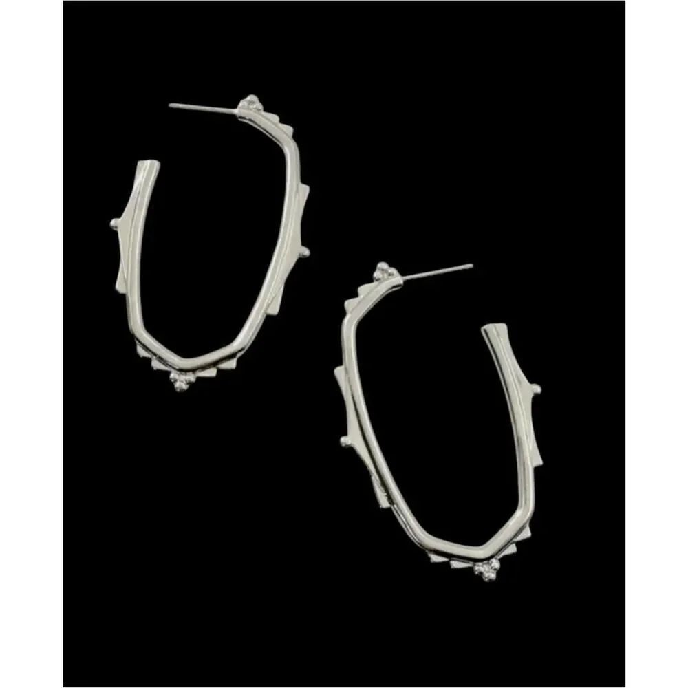 Kendra Scott NEW earrings - Baroque Ella silver hoops